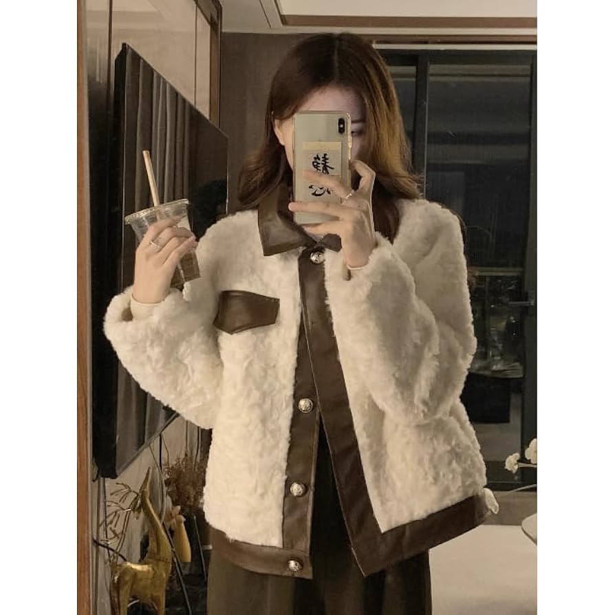 秋冬の新型羊毛毛皮コート小香風複合毛皮一体コート女中長 S Amazon.co.jp: レディース 秋冬 コート 毛皮一体の小さな香風